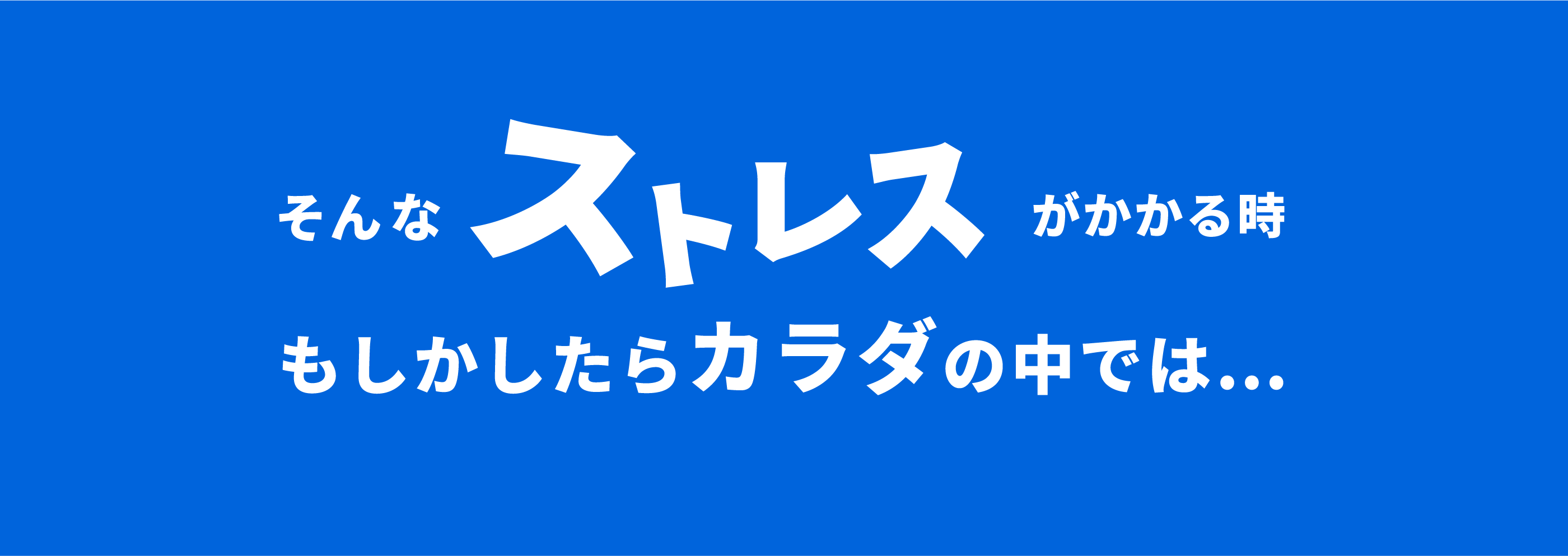 そんなストレスがかかる時、もしかしたらカラダの中では。。。